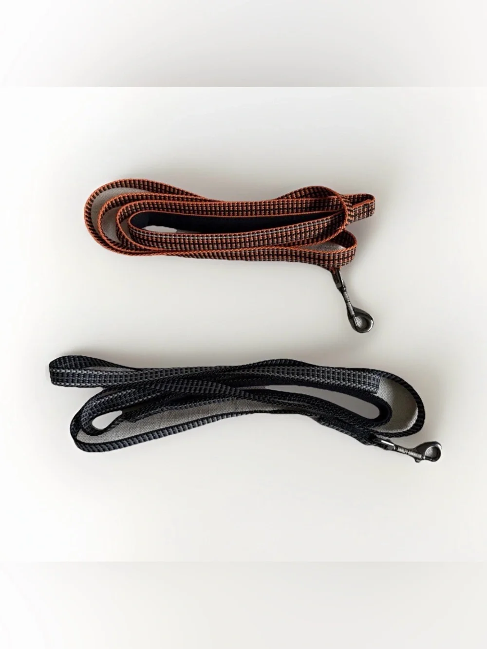 Harley-Davidson Reflective Dog Leash Orange Black & Grey Plush Handle 2pc Lot